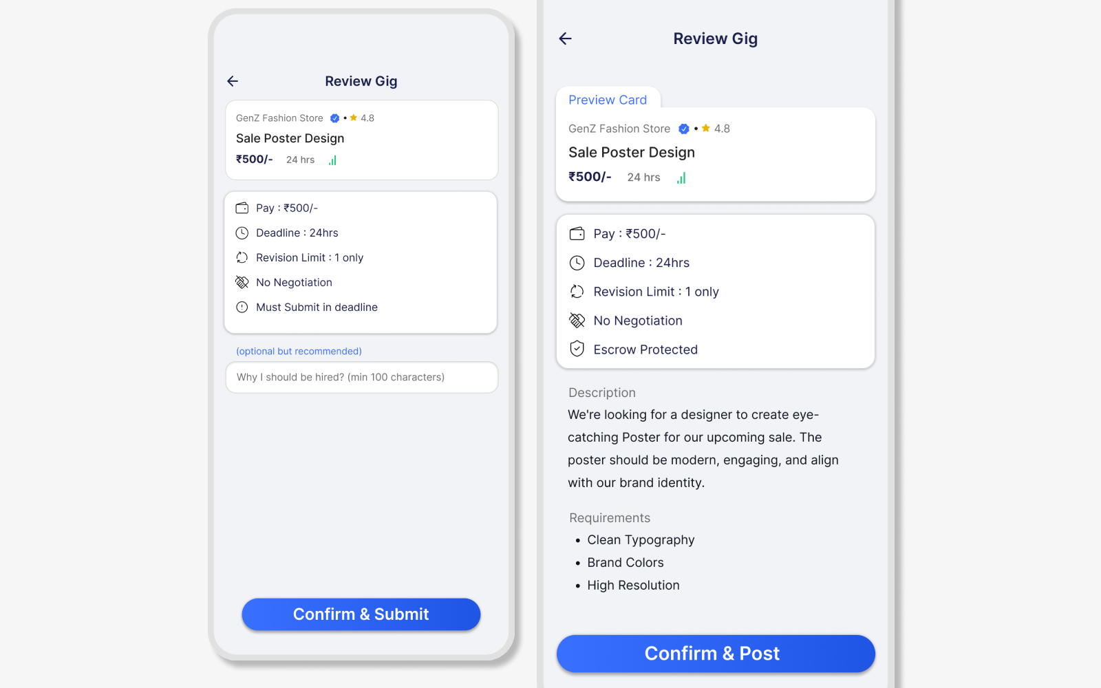 Review Gig — Student & Business Side