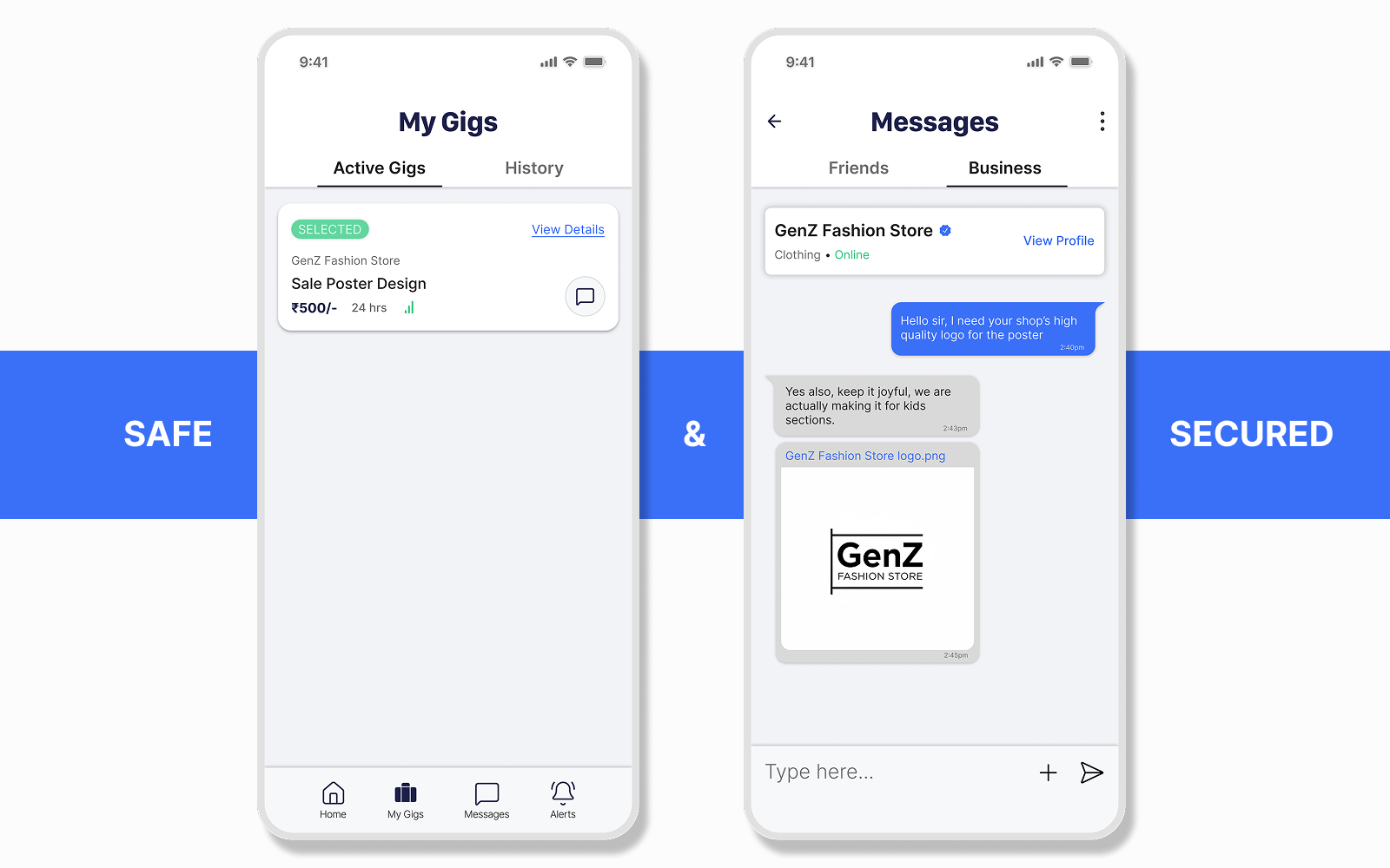 My Gigs — Status Tracking & Messages Screen